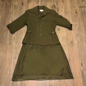 Studio One size 10 ladies matching dress and jacket Olive green